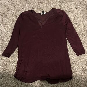 41 Hawthorn Deep Burgundy V-Neck Blouse